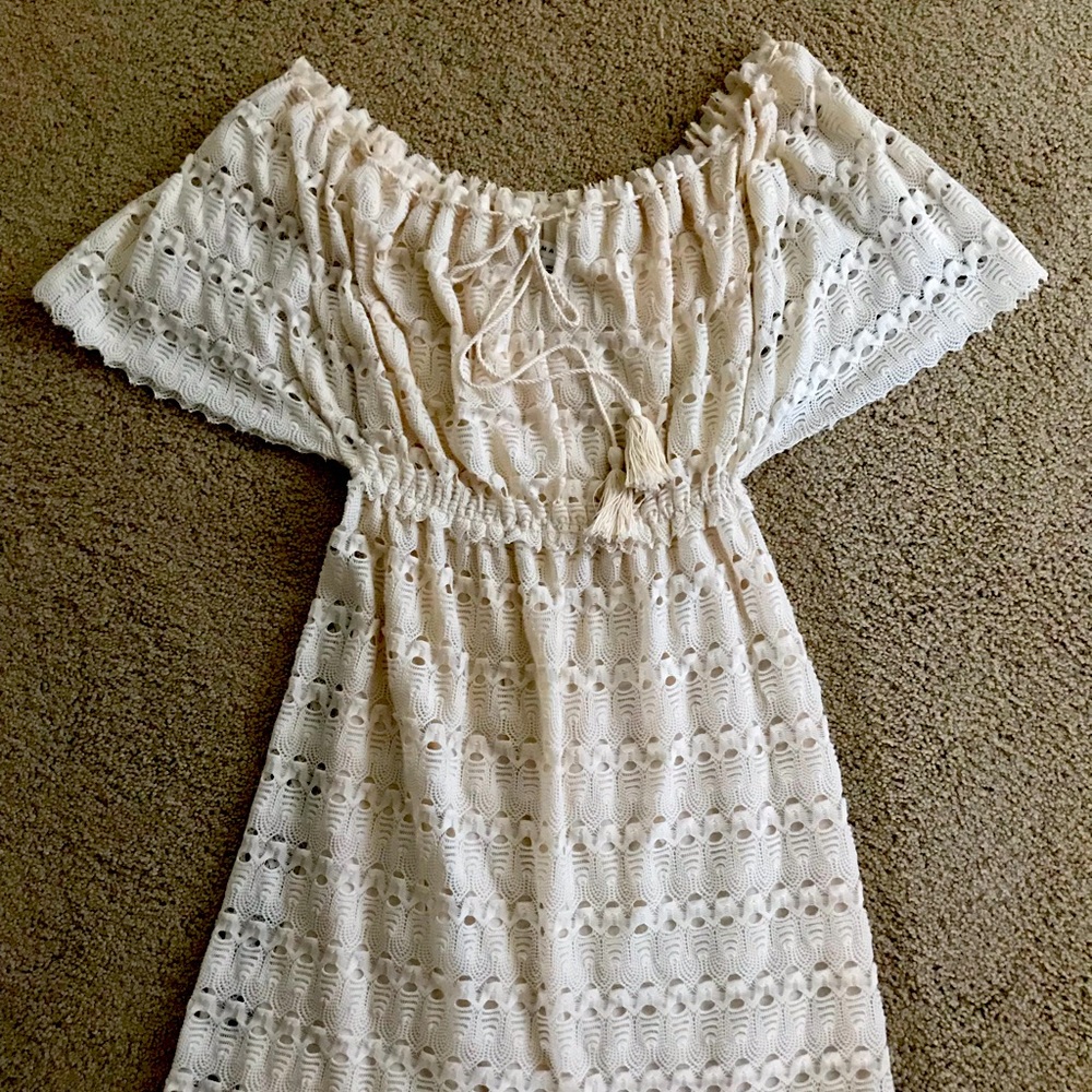 Cream crochet dress max studio M